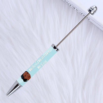 DIY Plastic Beadable Pens with Witty Sayings and Girls Prints