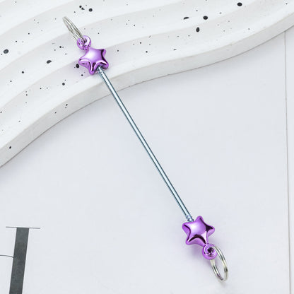 DIY beaded love keychain accessories pendant, creative handmade beaded keychain accessories plastic beaded pole