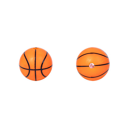 Factory Spot 15mm Silicone Beads Baby Teething Necklace Loose Beads Football Basketball Water Transfer Silicone Beads Wholesale