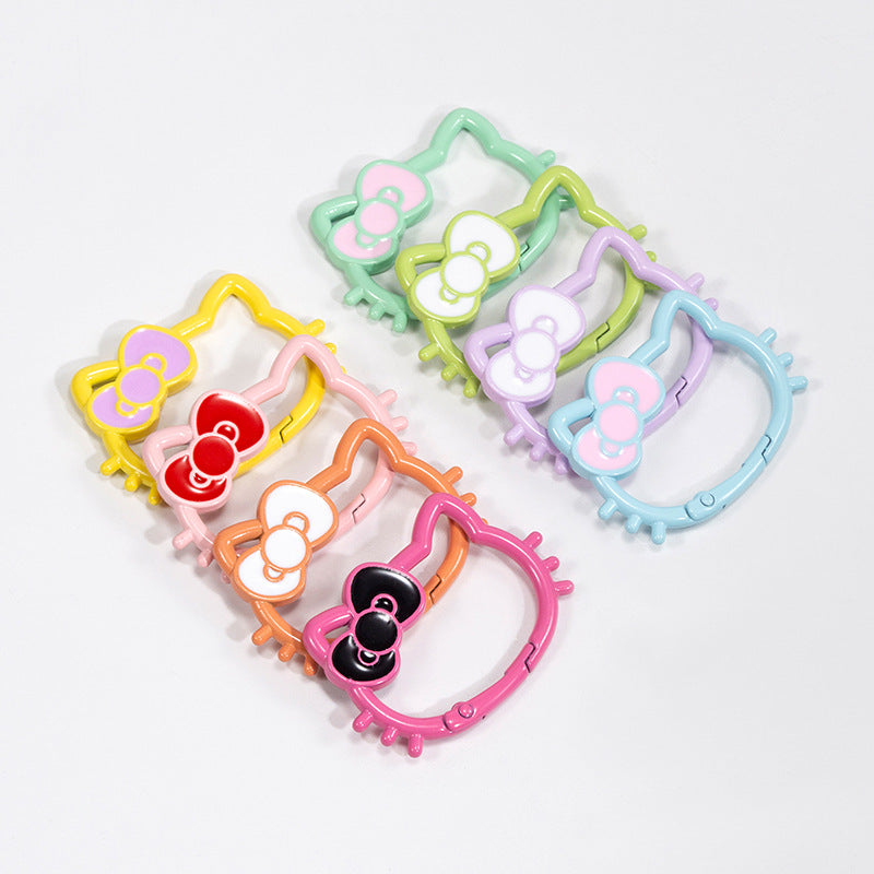 34.5*49.5mm Paint Color Spring Buckle Opening Ring KT Cat Spring Ring Keychain DIY Accessories Alloy