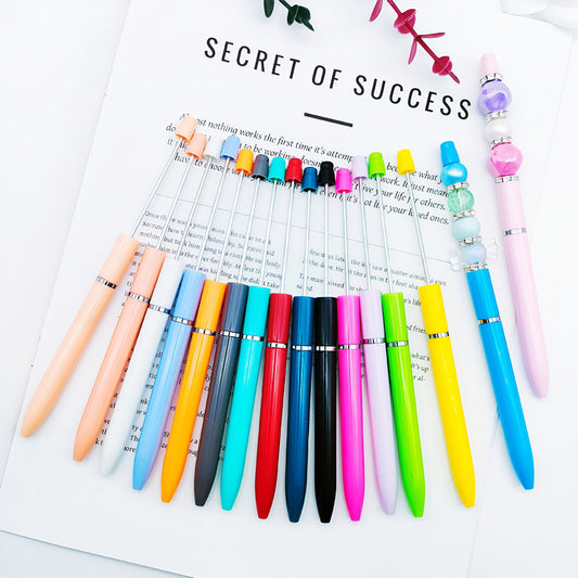 Long bead pen DIY handmade beaded plastic ballpoint pen, creative and personalized long bead string gift pen wholesale