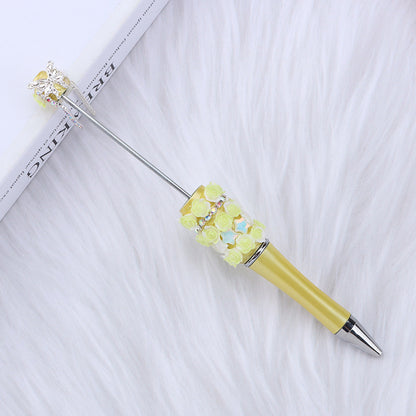 Creative DIY rose petal bead pen, exquisite handmade diamond beaded pen, girl heart blind box gift pen
