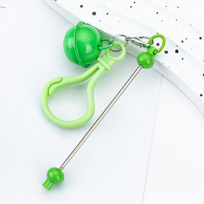 Spot DIY beaded bell keychain creative personalized bag pendant keychain candy color plastic keychain