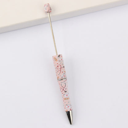 DIY bead pen printing pattern creative plastic beading puzzle leopard print floral cow tiger pattern bead pen wholesale