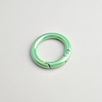 20Mm UV electroplated color spring buckle ab color Mapei spring ring DIY jewelry accessories alloy round connection keychain
