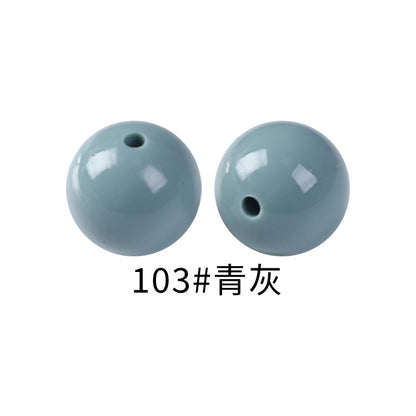 15mm Spot Glossy Silicone Beads Round Loose Beads DIY Jewelry Smooth Oil Injection Silicone Beads Mixed Color Beads