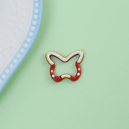 25*30mm Color Butterfly Spring Buckle Paint Alloy Buckle Handmade DIY Pendant Doll Bag Keychain Accessories