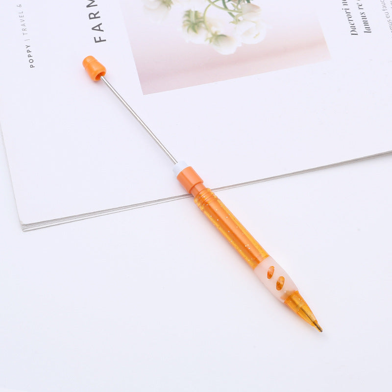 ABS plastic beaded pencil 0.5 free sharpening pencil DIY continuous lead automatic pencil student writing gift wholesale