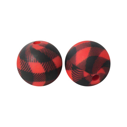 15mm Leopard Print Silicone Beads - Water Transfer Printed Daisy Round Beads for DIY Jewelry, Bead Pens, Loose Beads Wholesale #51-100