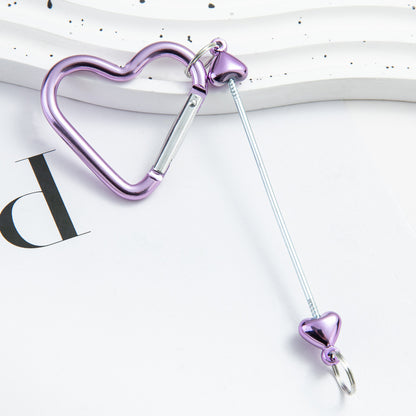 Creative DIY beaded love mountaineering buckle metal hook key buckle backpack jewelry mountaineering buckle spot wholesale