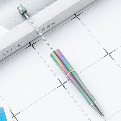 Cross-border plastic bead pen wholesale student creative handmade DIY ballpoint pen new UV gradual change bead pen wholesale