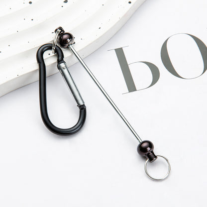 Creative DIY beaded mountaineering buckle D-type lock metal hook key small buckle backpack jewelry mountaineering buckle wholesale
