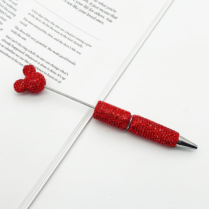 Creative Mickey Head Full Drill Bead Pen DIY Handmade Sticker Drill Ballpoint Pen Cartoon Mickey Gift Pen Manufacturer Spot