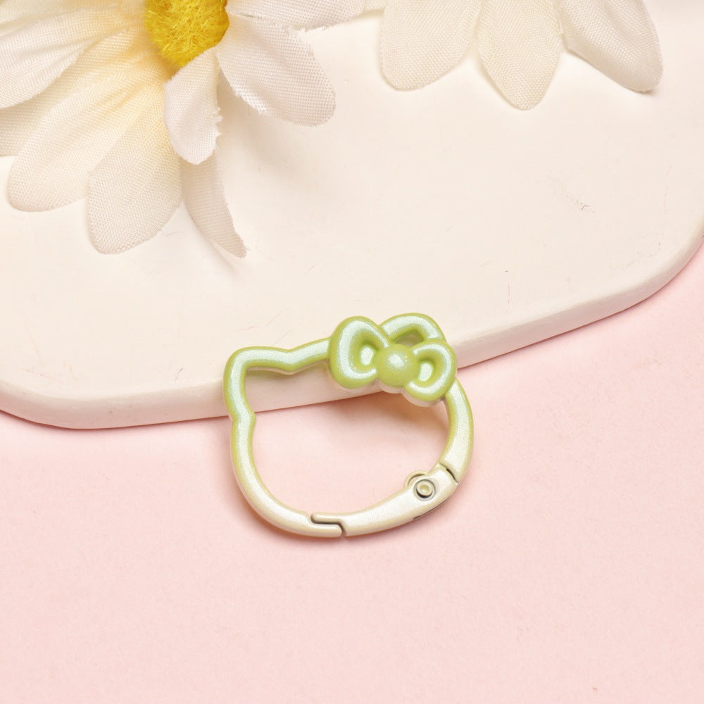 28*24mm Paint Gradual Change Color Spring Buckle Opening Ring Kt Cat Spring Ring Keychain DIY Accessories Alloy Accessories Wholesale