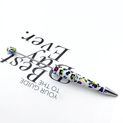 DIY printing pattern bead pen creative leopard print floral cow bead pen cross-border beadedpen spot wholesale