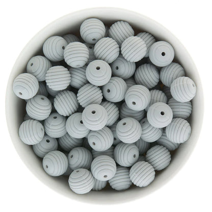 Spot 15mm silicone threaded beads food grade material baby toothpaste chain loose beads DIY accessories honeycomb beads wholesale