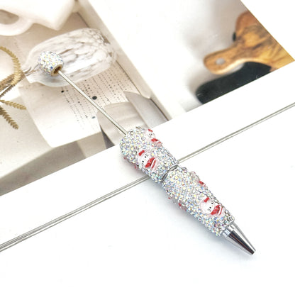 New Christmas full drill pen, creative DIY bead pen Santa Claus Elk Snowman KT cat cartoon gift pen