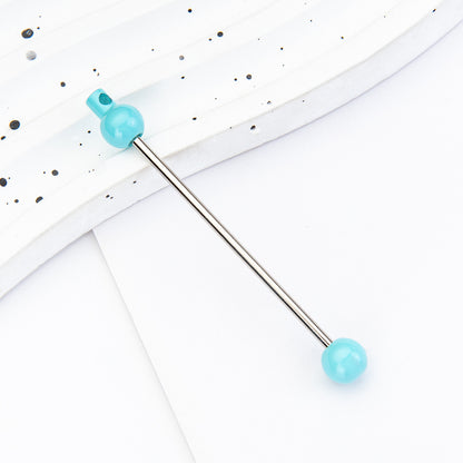 New DIY beaded pole, creative handmade beaded keychain accessories pendant pole metal beaded pole