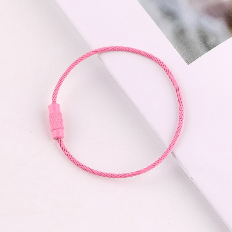 50mm Key Ring Creative Color Painted Wire Ring Wire Rope Rotating Screw Key Ring Keychain DIY Jewelry Accessories