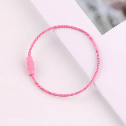 50mm Key Ring Creative Color Painted Wire Ring Wire Rope Rotating Screw Key Ring Keychain DIY Jewelry Accessories