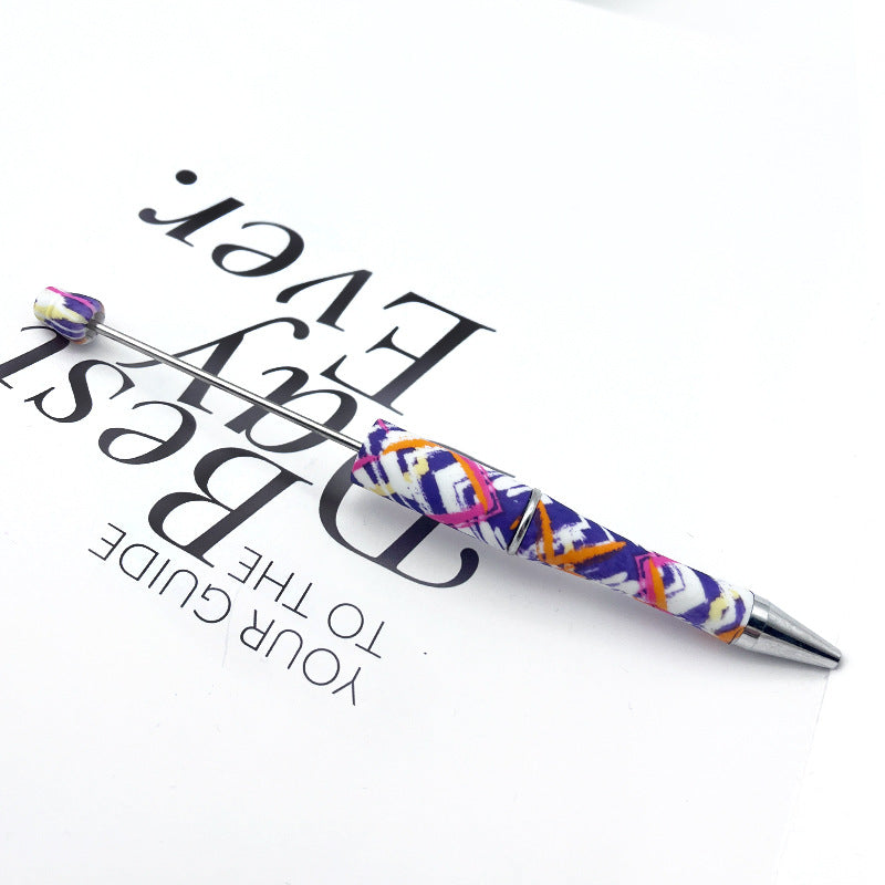 DIY printing pattern bead pen creative leopard print floral cow bead pen cross-border beadedpen spot wholesale