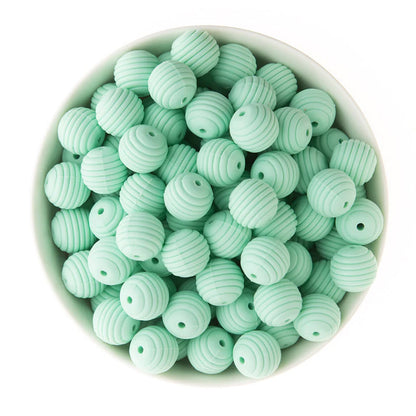 Spot 15mm silicone threaded beads food grade material baby toothpaste chain loose beads DIY accessories honeycomb beads wholesale