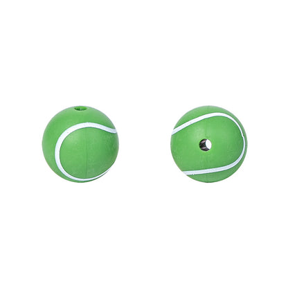 Factory Spot 15mm Silicone Beads Baby Teething Necklace Loose Beads Football Basketball Water Transfer Silicone Beads Wholesale
