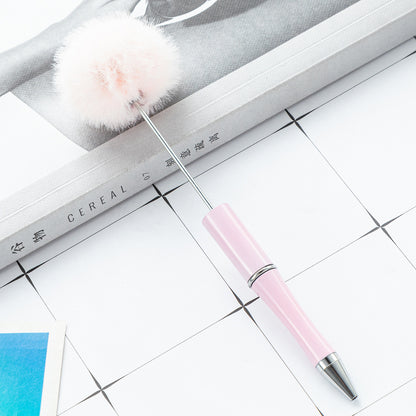 Creative DIY hairball bead pen wholesale cute wind fluffy gift pen new multi-color beaded ballpoint pen