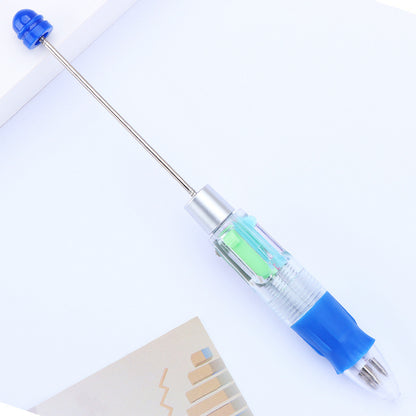 Creative four-color bead pen, multi-color refill, key mark plastic, ballpoint pen, four-color DIY push gift