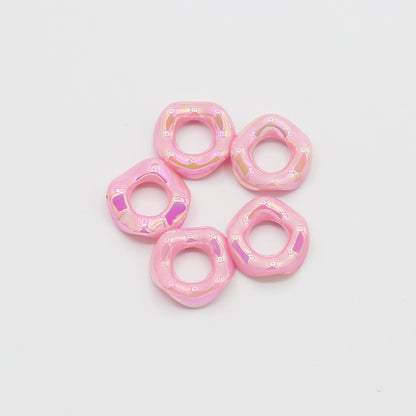 16Mm Color Electroplated Lace Wave Stacked Le Large Hole Beads Diy Handmade Beaded Loose Beads Bracelet Accessories Wholesale