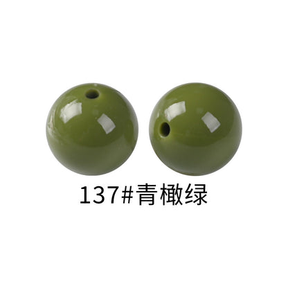 15mm Spot Glossy Silicone Beads Round Loose Beads DIY Jewelry Smooth Oil Injection Silicone Beads Mixed Color Beads #51-68