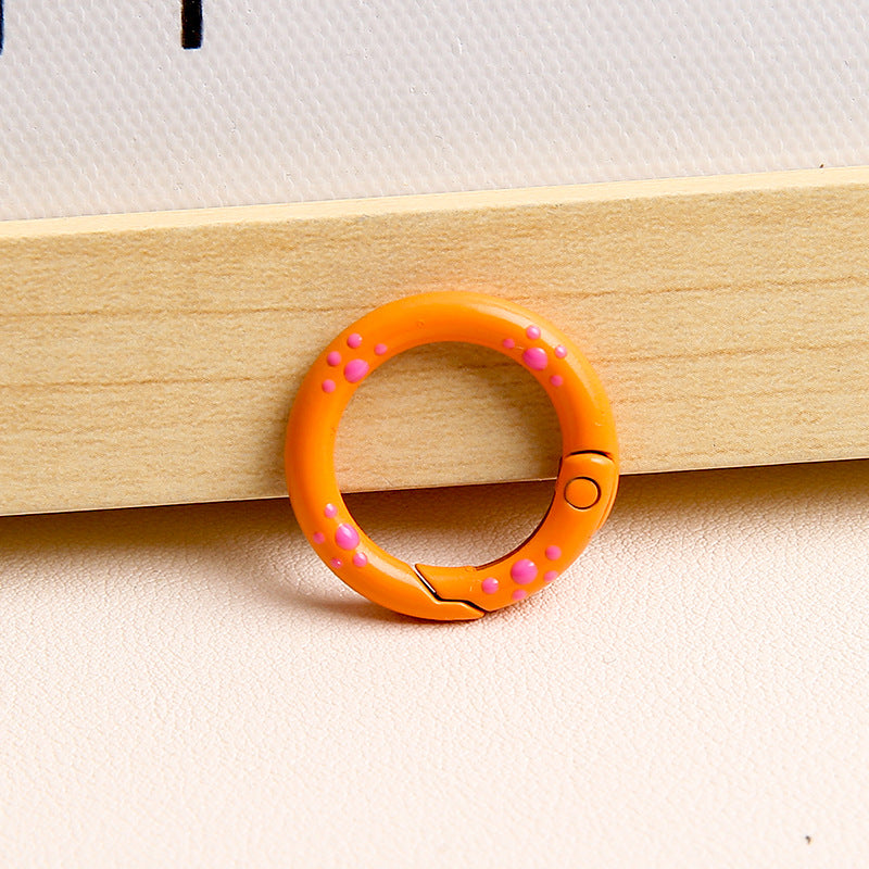 25mm Cat Paw Candy Color Metal Paint  Spring Chain Keychain Pendant DIY Jewelry Accessories Ring Buckle Backpack Buckle