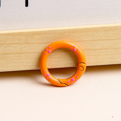 25mm Cat Paw Candy Color Metal Paint  Spring Chain Keychain Pendant DIY Jewelry Accessories Ring Buckle Backpack Buckle