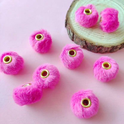 Imitation Rabbit Fur Plush Hanging Ball Beads Beads 20mm Straight Hole Hairball Beads DIY Mobile Phone Chain Accessories