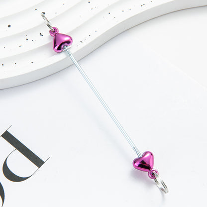 DIY beaded love keychain accessories pendant, creative handmade beaded keychain accessories plastic beaded pole