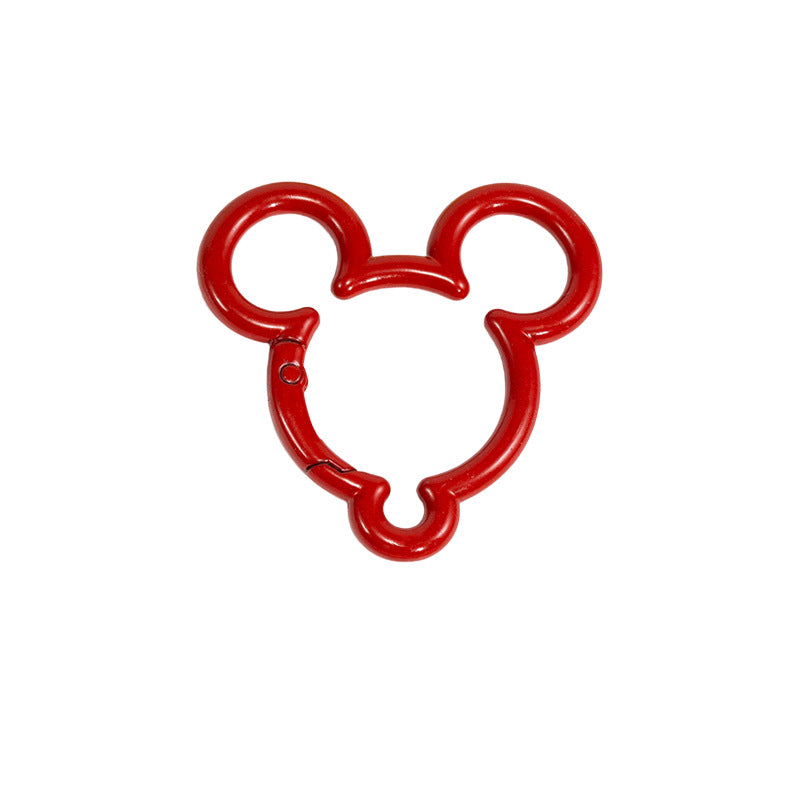 44*44mm Violent Bear Spring Buckle Open Ring Mickey Spring Ring Keychain Jewelry DIY Accessories Alloy Connecting Ring