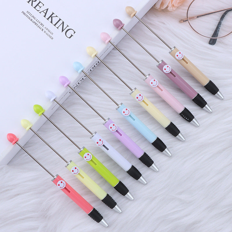 DIY bead pen happy smiley face expression plastic ballpoint pen, advertising gift pen can print logo spot wholesale