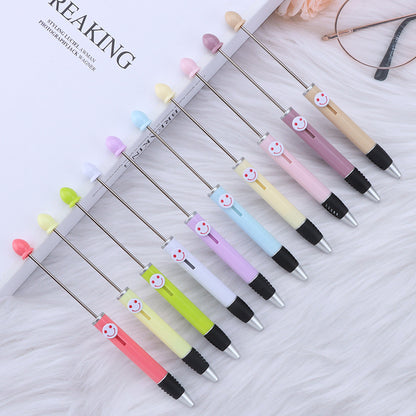 DIY bead pen happy smiley face expression plastic ballpoint pen, advertising gift pen can print logo spot wholesale