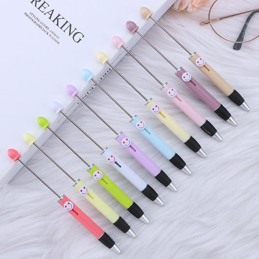 DIY bead pen happy smiley face expression plastic ballpoint pen, advertising gift pen can print logo spot wholesale