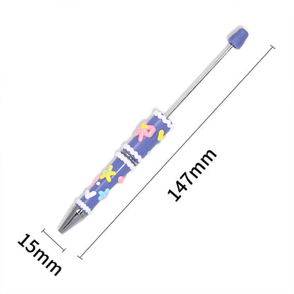 Cream glue hand-painted bead pen Macaron cute grains DIY handmade pen jewelry accessories materials wholesale