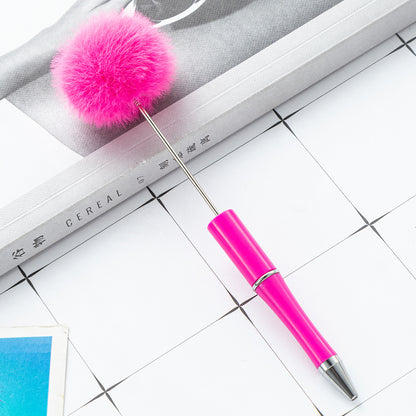 Creative DIY hairball bead pen wholesale cute wind fluffy gift pen new multi-color beaded ballpoint pen