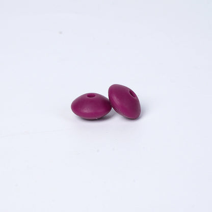 Spot Silicone Beads European and American Jewelry 12mm Small Beads DIY Necklace Beaded Oval Lentil Loose Beads Wholesale