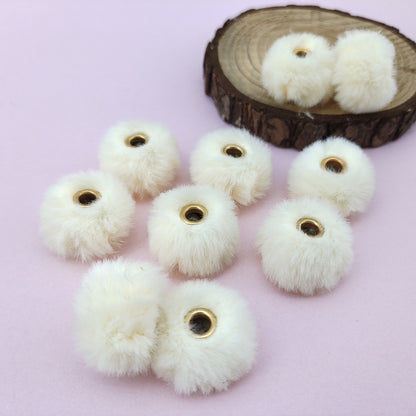 Imitation Rabbit Fur Plush Hanging Ball Beads Beads 20mm Straight Hole Hairball Beads DIY Mobile Phone Chain Accessories