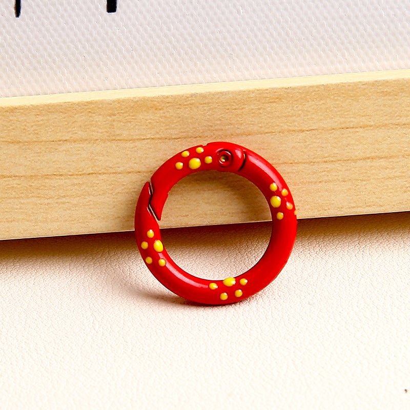 25mm Cat Paw Candy Color Metal Paint  Spring Chain Keychain Pendant DIY Jewelry Accessories Ring Buckle Backpack Buckle