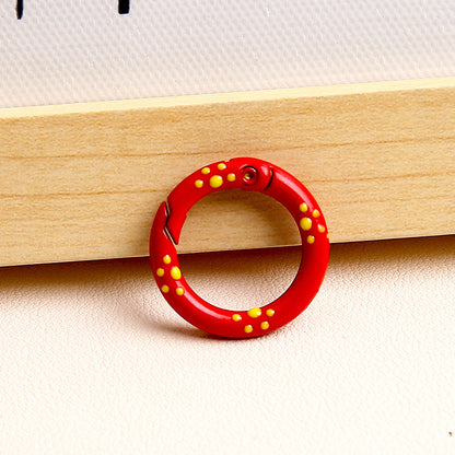 25mm Cat Paw Candy Color Metal Paint  Spring Chain Keychain Pendant DIY Jewelry Accessories Ring Buckle Backpack Buckle