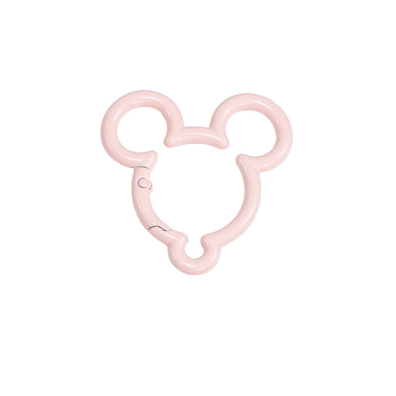 44*44mm Violent Bear Spring Buckle Open Ring Mickey Spring Ring Keychain Jewelry DIY Accessories Alloy Connecting Ring