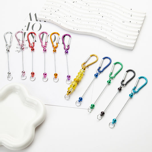 Creative DIY beaded mountaineering buckle D-type lock metal hook key small buckle backpack jewelry mountaineering buckle wholesale