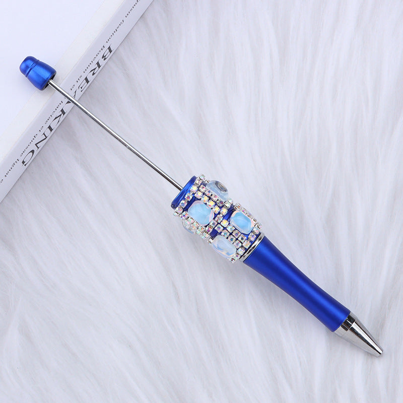 DIY diamond-encrusted sugar cube bead pen, purely handmade patch square grid bag diamond plastic ballpoint pen creative diamond-encrusted bead pen