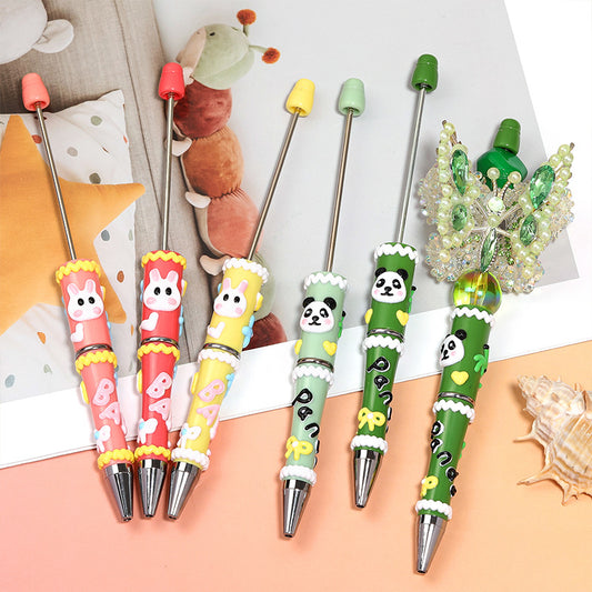 New color cartoon hand-drawn bead pen simple high-end DIY bead pen cartoon cute painted cute pen