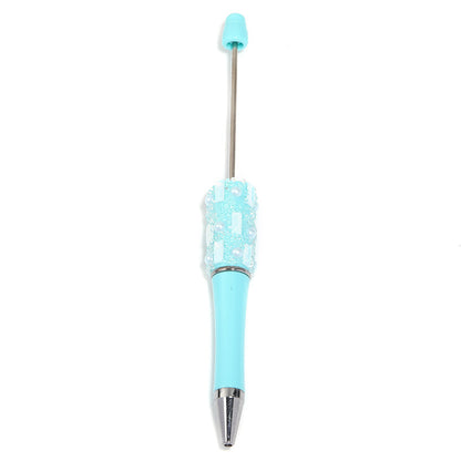 Heavy Industry DIY Shiny Square Diamond Rhinestone Gypsy Sugar Pattern Multi-color Beaded Rotary Ballpoint Pen